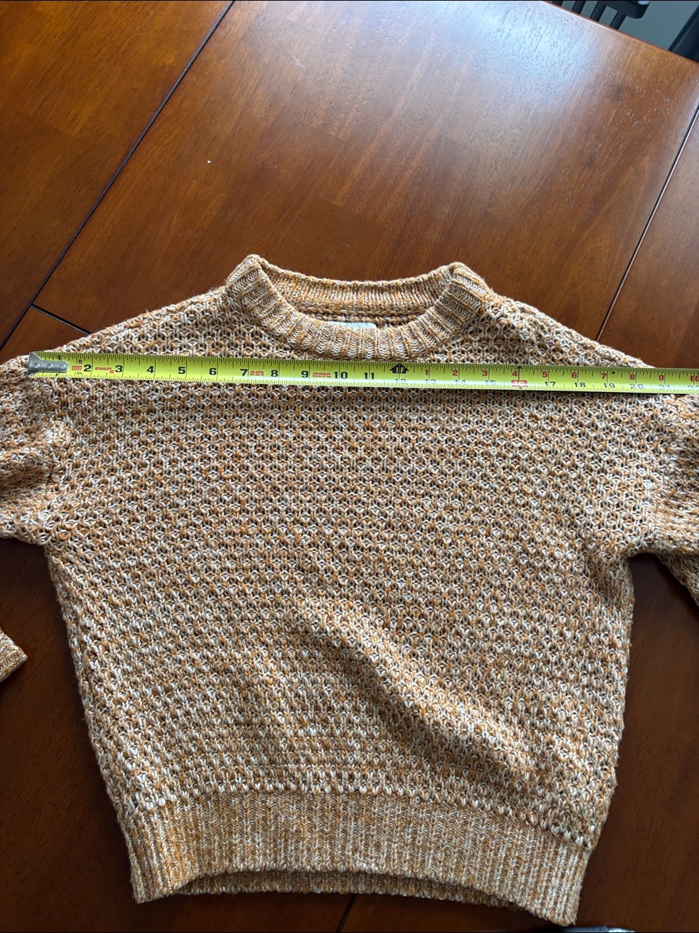 Abercrombie & Fitch Women’s XXS Rust Beige Tweed Knit Crewneck Sweater - Picture 4 of 8